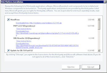 Confirm install, with required components (e.g. PHP)