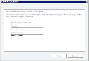 Choose admin password for MySQL